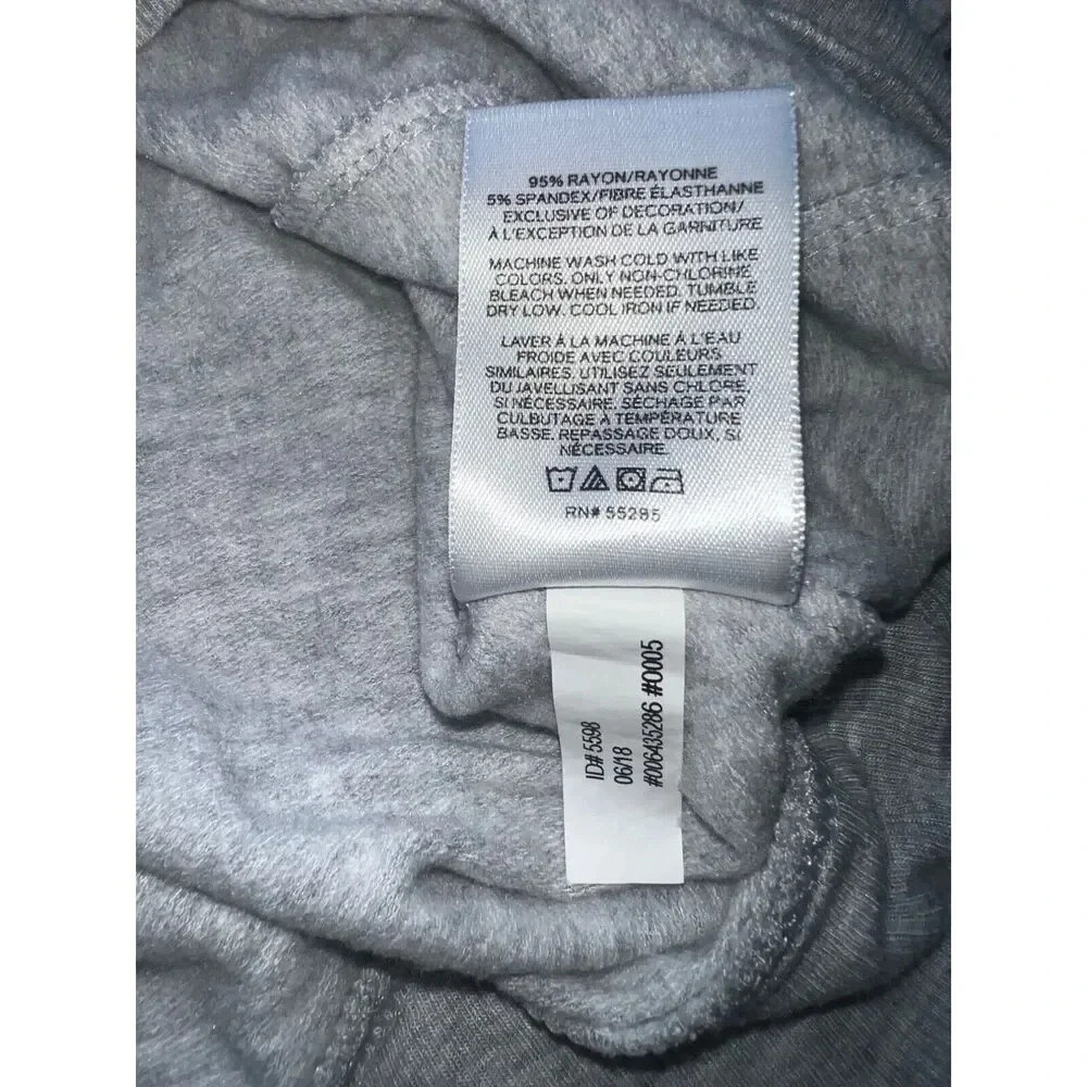 Express one eleven Crew Neck Varsity Stripe Sweatshirt top pullover grey size S - Picture 6 of 7